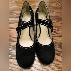 Franco Sarto suede wedge mary janes